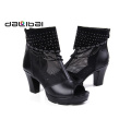 2015 dernier design Bottines en maille en mousse en cuir nu ridelles